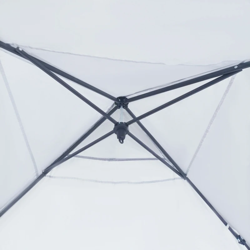 Outsunny Tonnelle pop-up tente barnum de jardin pliant avec paroi latérale amovible + sac de transport acier tissu Oxford 3 x 3 x 2,65 m blanc