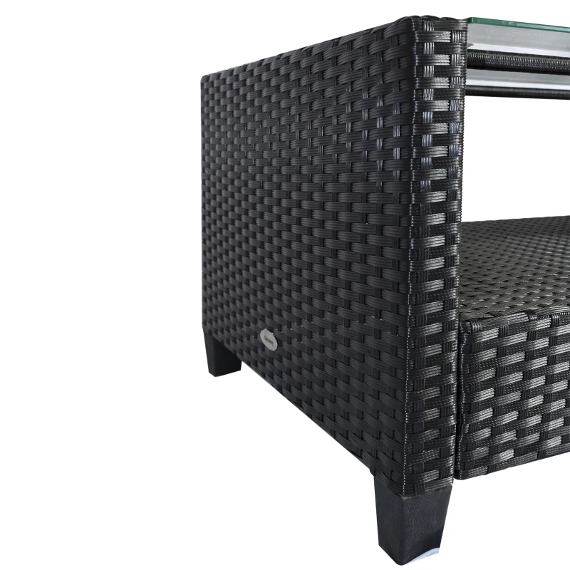 Outsunny 4 PCS Outdoor Patio Furniture Sets All Weather PE Rattan Chair set Indoor Outdoor Backyard Garden Coffee Table with Cushions Cream White