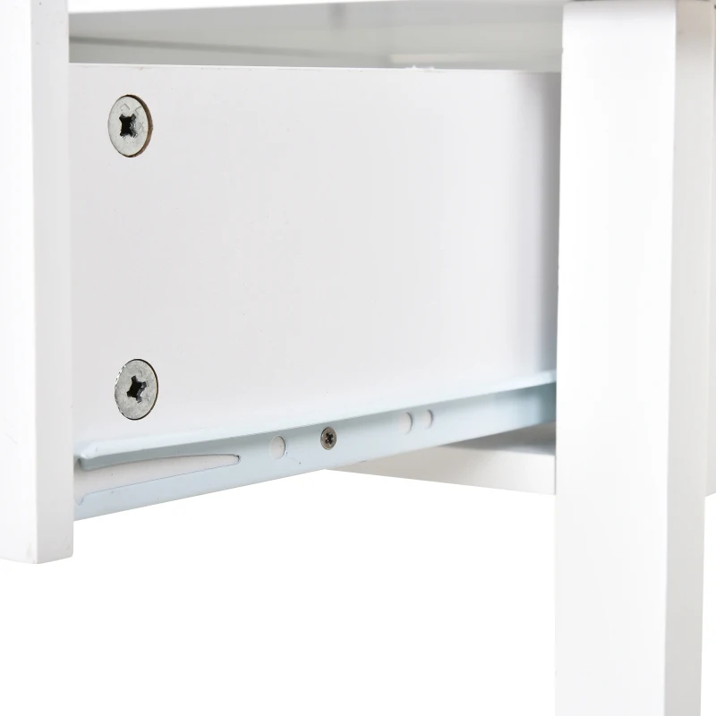 HOMCOM Mobile Consolle con 2 Cassetti e Ripiano Inferiore in Legno, 80x40x75cm, Bianco