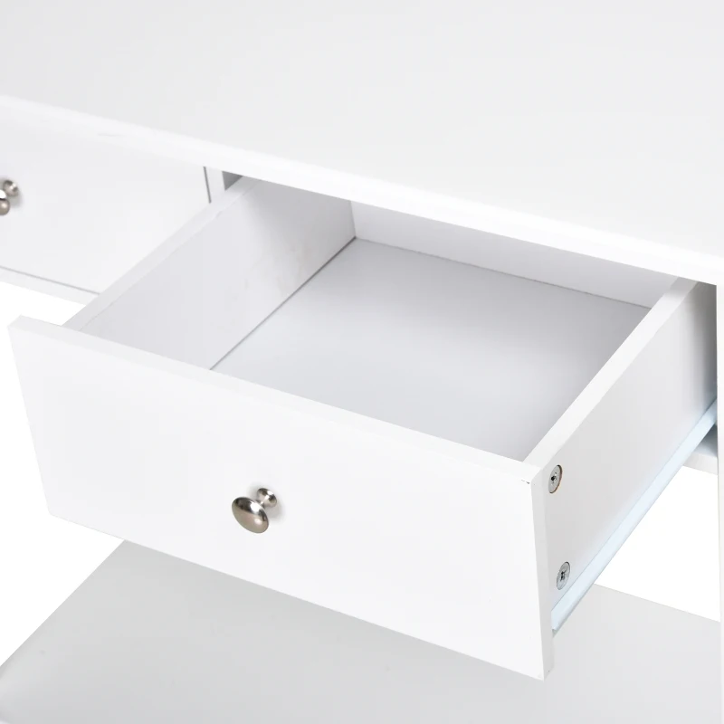 HOMCOM Mobile Consolle con 2 Cassetti e Ripiano Inferiore in Legno, 80x40x75cm, Bianco
