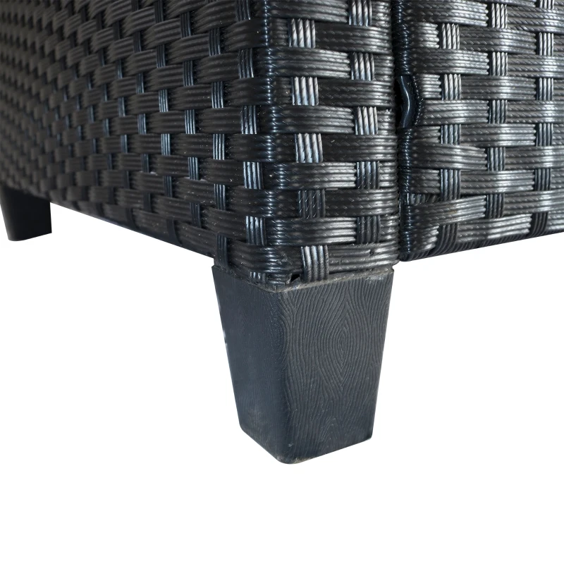 Outsunny 4 PCS Outdoor Patio Furniture Sets All Weather PE Rattan Chair set Indoor Outdoor Backyard Garden Coffee Table with Cushions Cream White