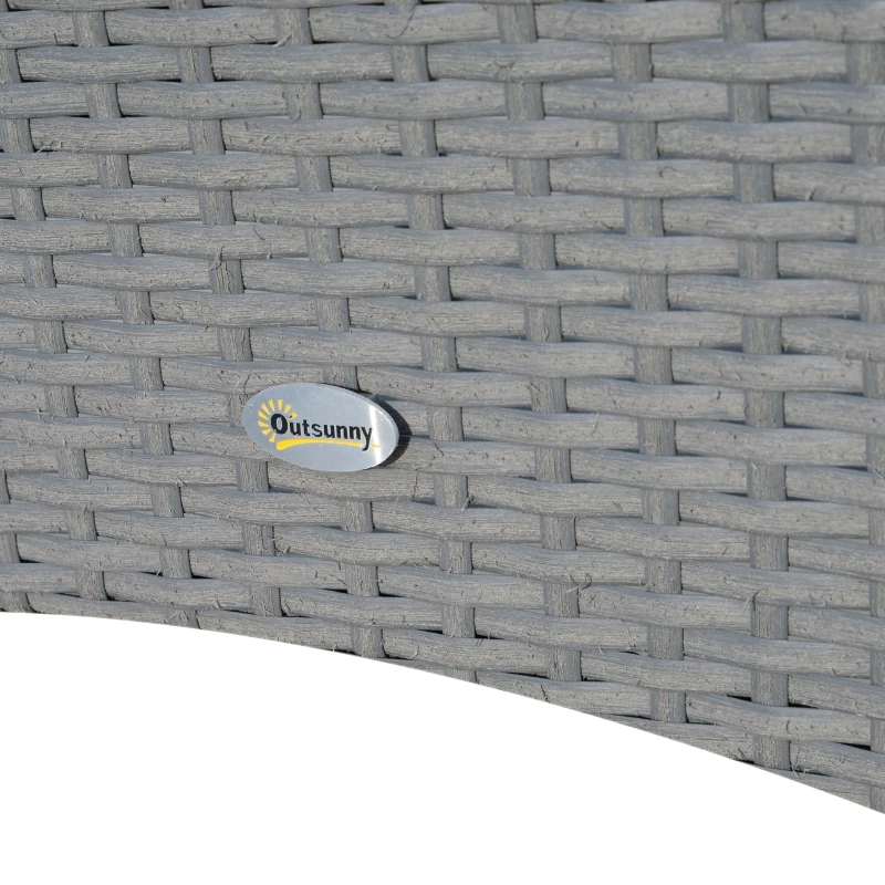 Outsunny 3PC Rattan Bistro Set 2 Armchair Glass Top Coffee Table Wicker Weave Furniture for Garden Outdoor Balcony Patio