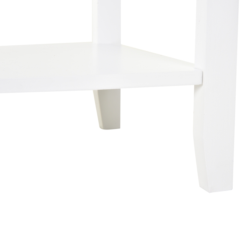 HOMCOM Mobile Consolle con 2 Cassetti e Ripiano Inferiore in Legno, 80x40x75cm, Bianco