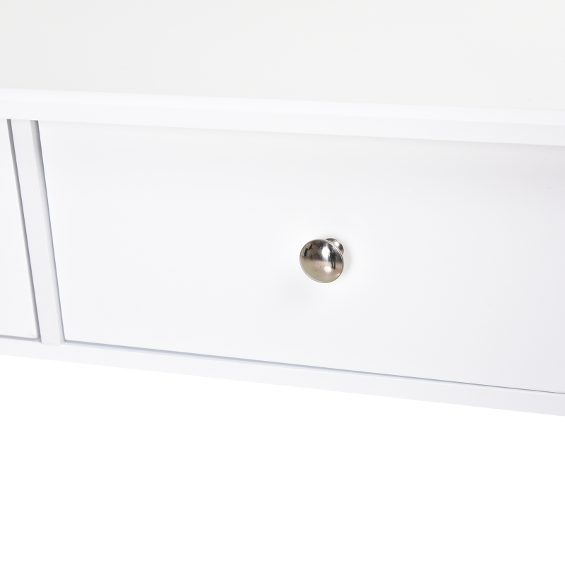 HOMCOM Mobile Consolle con 2 Cassetti e Ripiano Inferiore in Legno, 80x40x75cm, Bianco