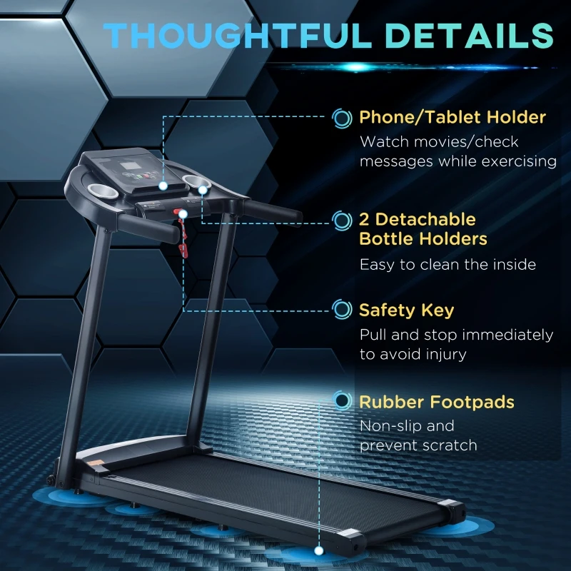 HOMCOM Treadmill Electric Motorised Running Machine w/ LED Display