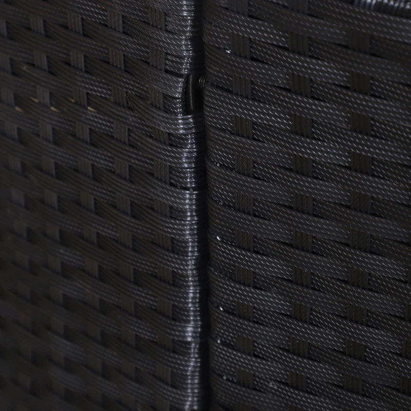 Outsunny Five-Piece Rattan Garden Bed, with Canopy - Black/White