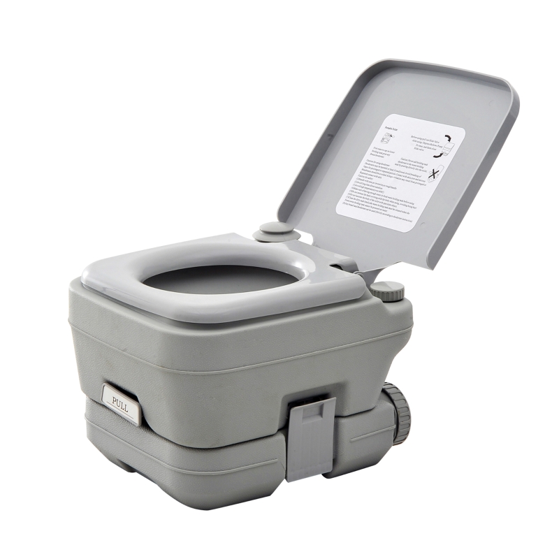 HOMCOM Portable Travel Toilet 10L Grey