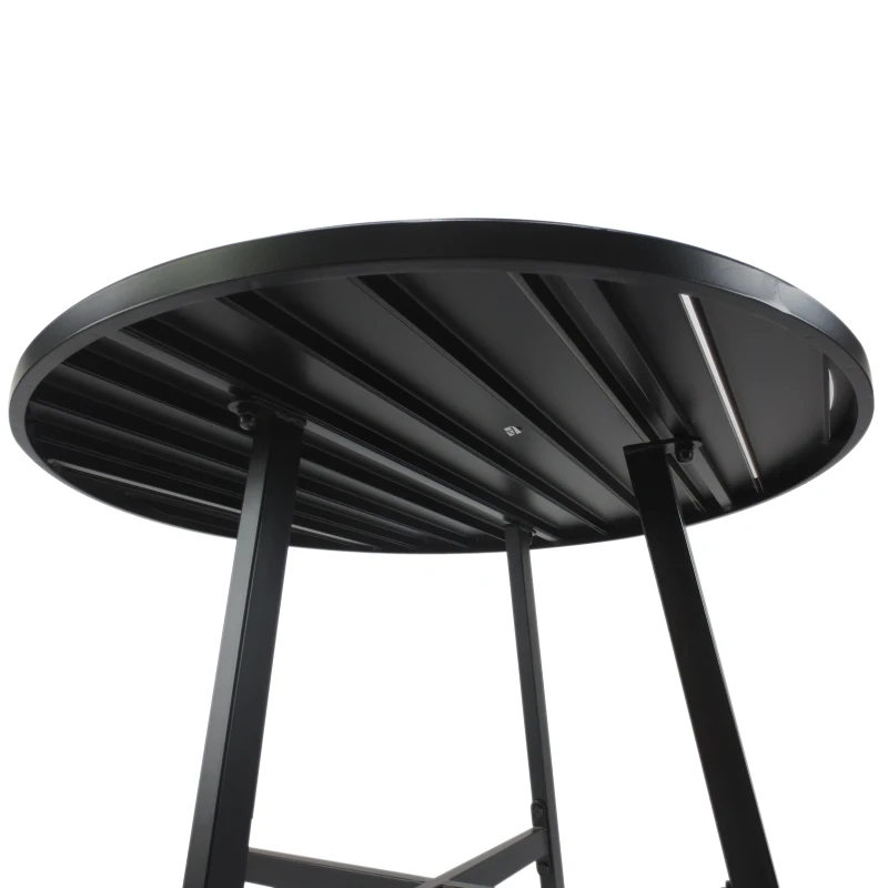 Outsunny 3PCs Outdoor Metal Bistro Set 2 Metal Chairs & 1 Coffee Table for Garden Patio Conversation Furniture - Black