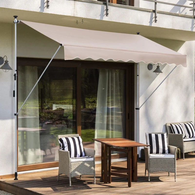 markiza ze składanym ramieniem markiza zaciskowa osłona przeciwsłoneczna korbka ręczna balkon aluminium 3x1,2 m kremowy