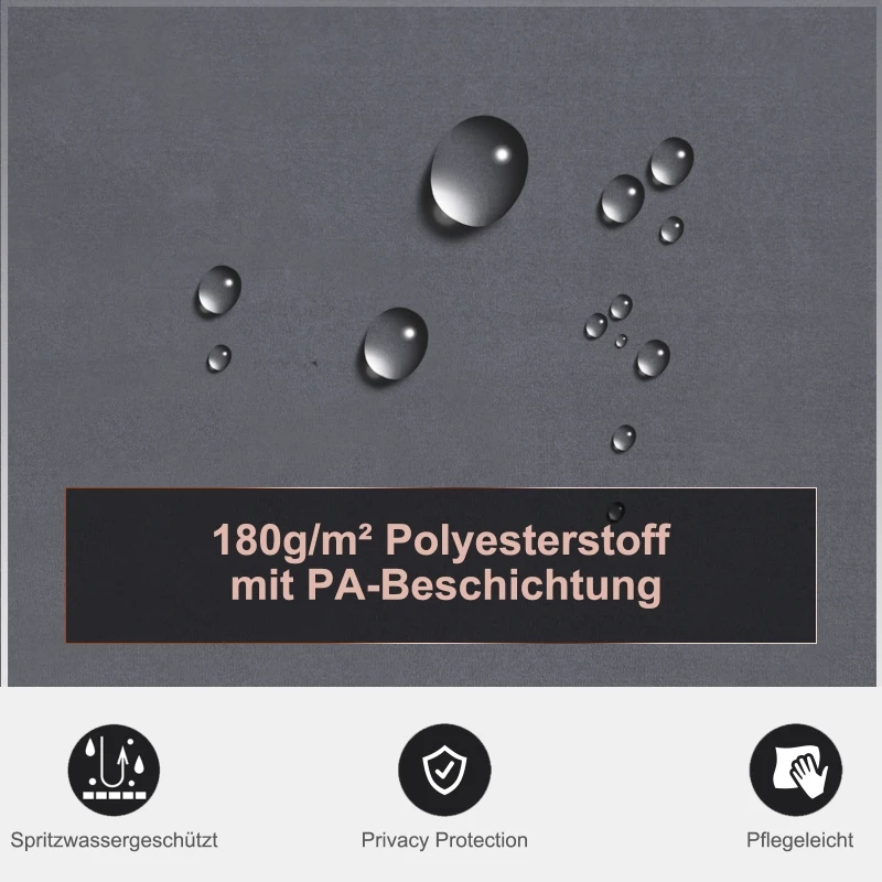 Outsunny Markiza boczna dwustronna, zasłona i ochrona przed słońcem, roleta boczna, poliester, szara 6 x 1,6 m