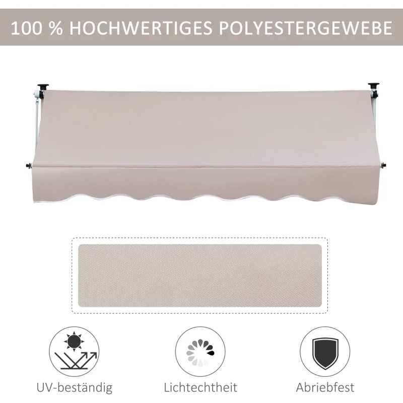 markiza ze składanym ramieniem markiza zaciskowa osłona przeciwsłoneczna korbka ręczna balkon aluminium 3x1,2 m kremowy