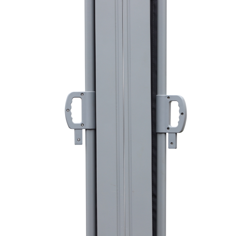 Outsunny Markiza boczna dwustronna, zasłona i ochrona przed słońcem, roleta boczna, poliester, szara 6 x 1,6 m