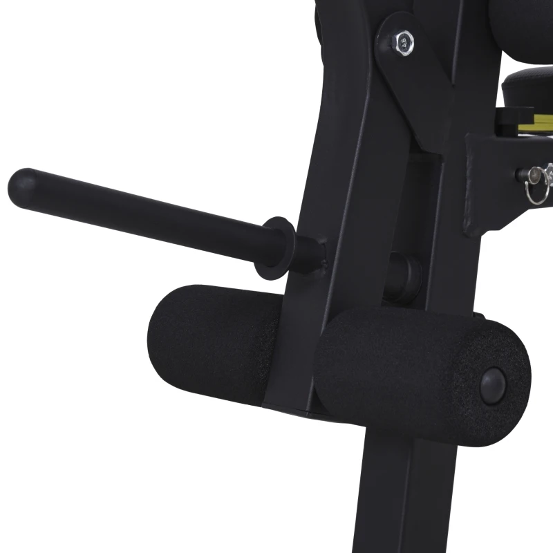 HOMCOM PVC Upholstered Steel Sit-Up/Dumbbell Duo Bench Black