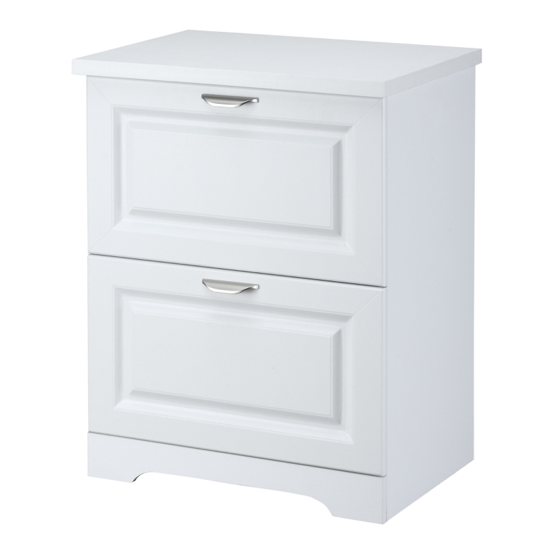 HOMCOM Modern Filing Cabinet with 2 Drawers, Handle, Printer Table, Vertical File Cabinets, for Home, Office, White