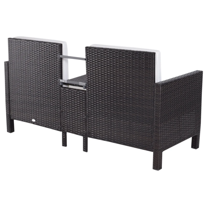 Outsunny® ZESTAW MEBLI RATTANOWYCH TYPU LOUNGE SOFA brązowy