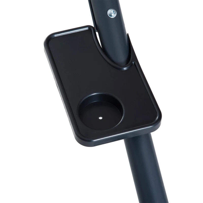 Outsunny Garden Swing Chair Outdoor 2 Seater Canopy Swing Swinging Hammock Bench Patio Cushioned Seat With Tray Beige