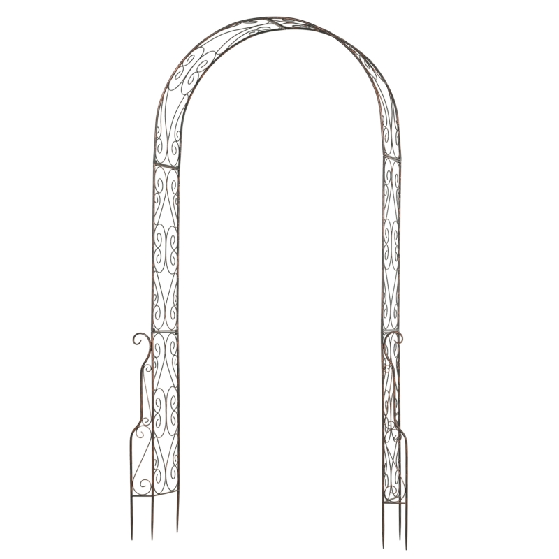 Outsunny Garden Arch, 120Lx30Wx226H cm, Metal Frame-Black/Bronze