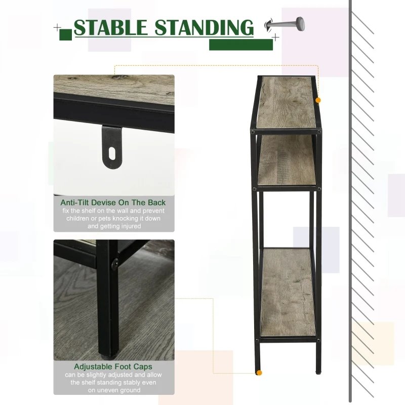 Outsunny 3 Tier Flower Rack Freestanding Plant Display Storage Shelf With Anti-Tilt Device Outdoor/Indoor Metal Frame