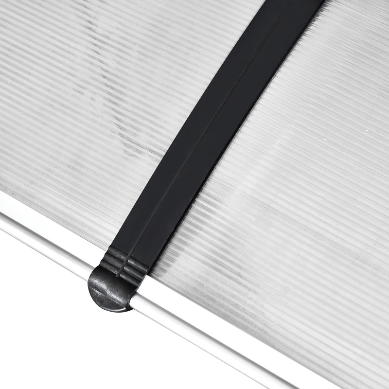OUTSUNNY 0.9 x 3 m Window Awning Door Canopy Modern Polycarbonate Cover Outdoor Rain Snow Sunlight Protection Hollow Sheet
