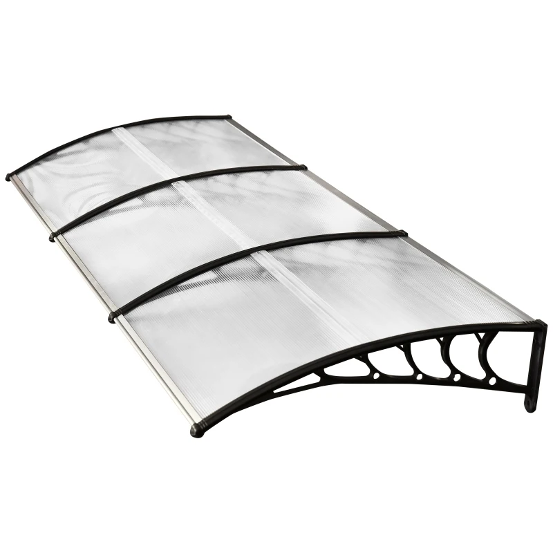 OUTSUNNY 0.9 x 3 m Window Awning Door Canopy Modern Polycarbonate Cover Outdoor Rain Snow Sunlight Protection Hollow Sheet