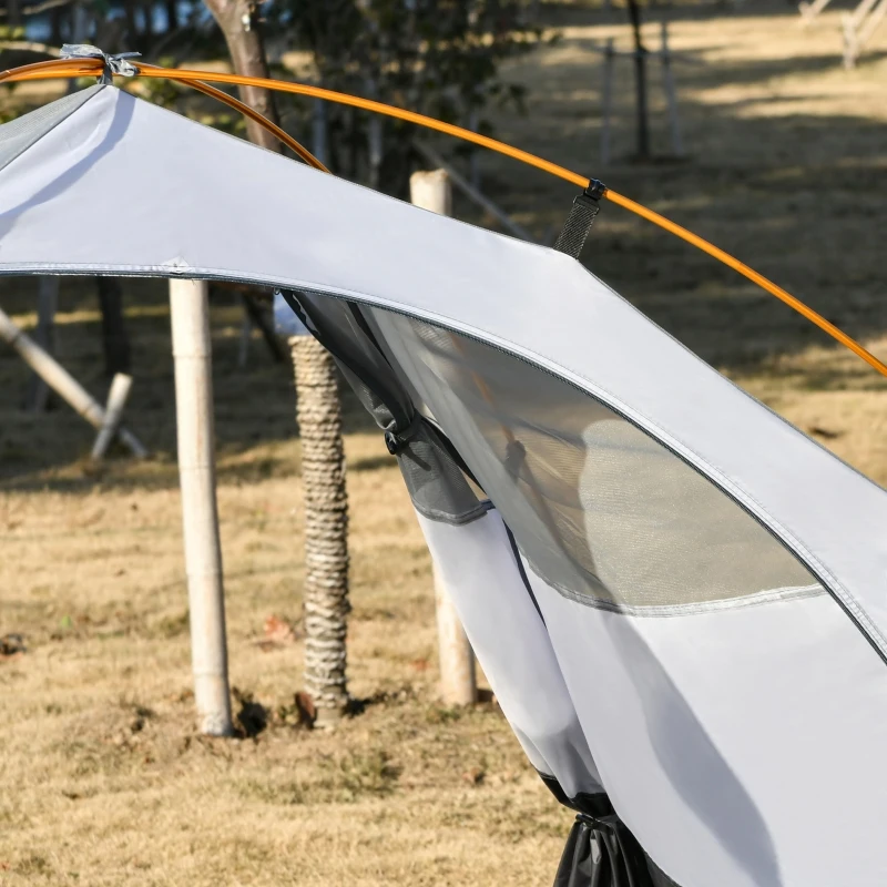 Outsunny Outdoor 2 Person Camping Tent Double Layer Waterproof with Carry Bag Glass Fiber