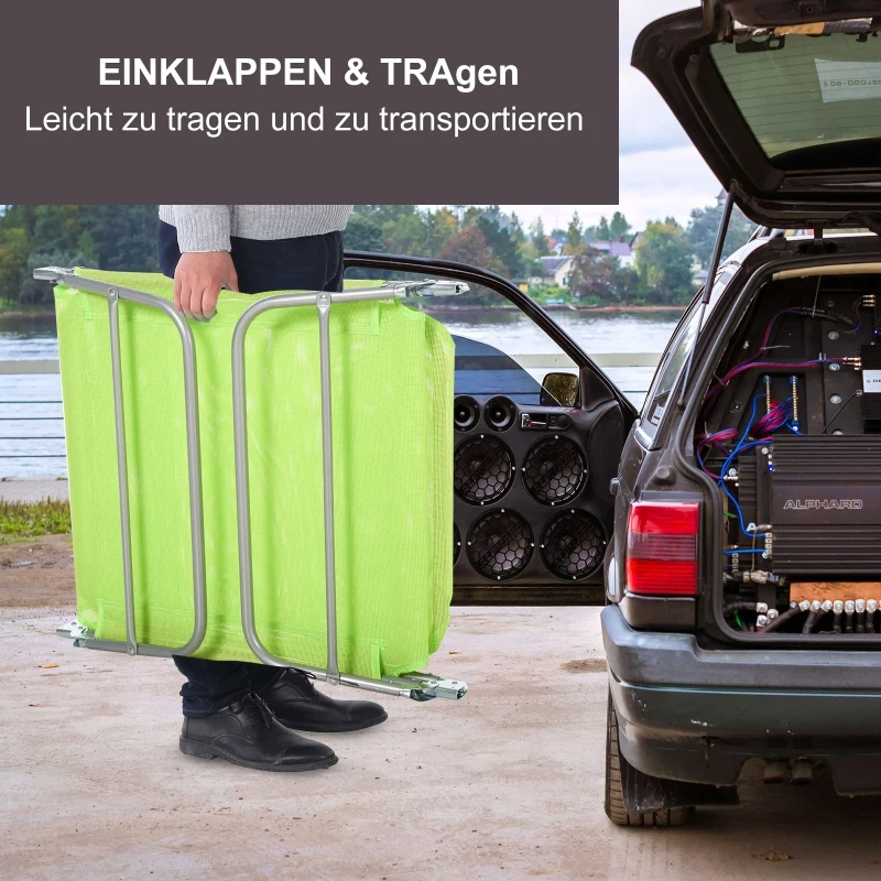 Outsunny LEŻAK PLAŻOWY OGRODOWY SKŁADANY zielony