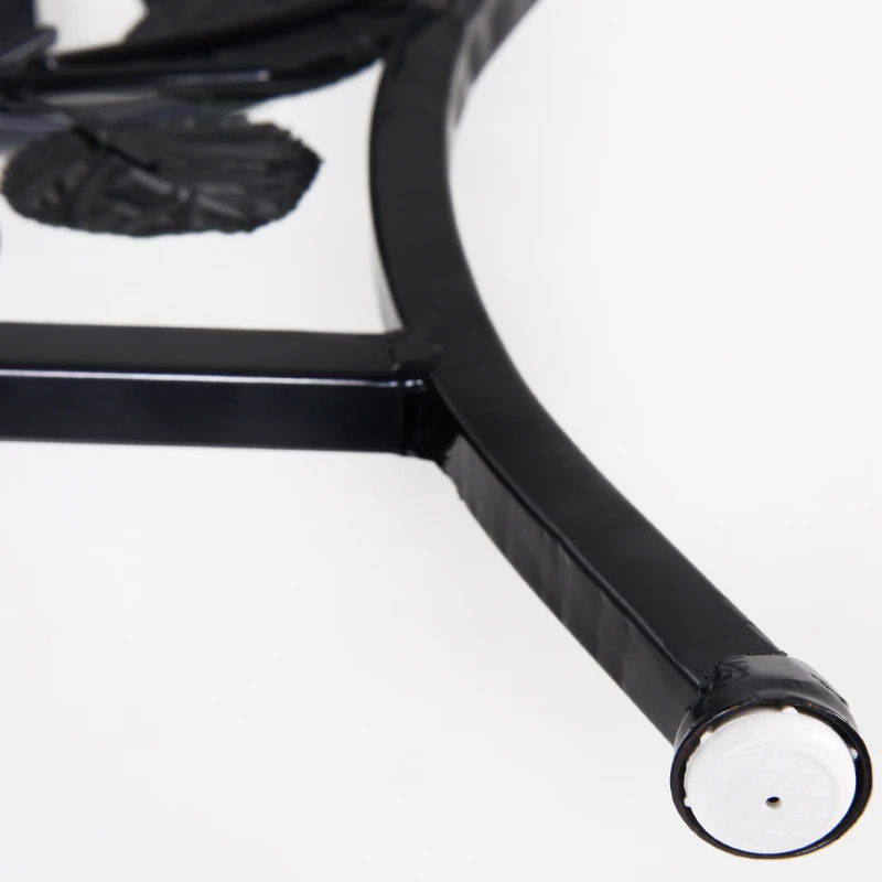 Outsunny Blumenständer Blumentreppe Pflanzenregal 3 Ablagen Pflanzenständer Retro-Design Deko Metall Schwarz 64 x 45 x 56 cm