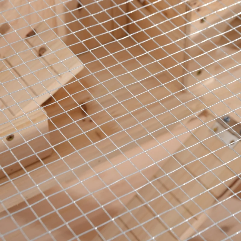 PawHut Gabbia per Roditori e Criceti a 2 Ripiani con Tetto Apribile in Legno 115x60x58cm