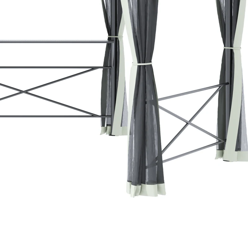 Outsunny altana wodoodporna odporna na warunki atmosferyczne stal szary