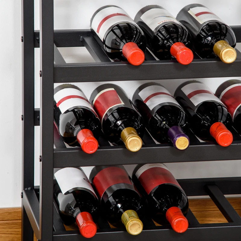 HOMCOM Regał na wino, stojak na wino, regał, regał na butelki, półka na butelki, regał dekoracyjny na 20 butelek
