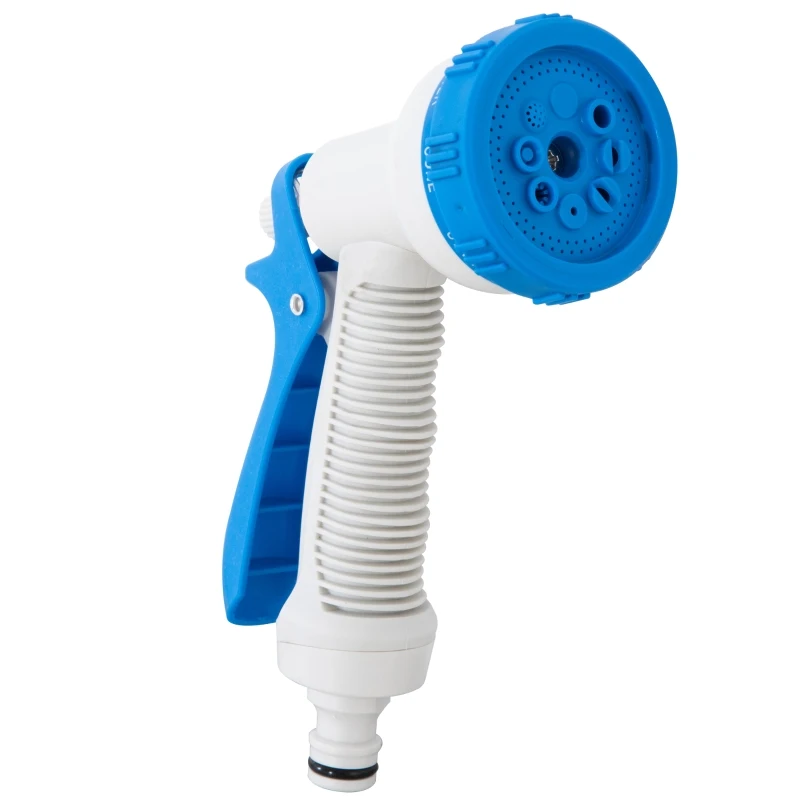 Outsunny Enrolador de Mangueira de Jardim 15,1M+1,5M Mangueira de Rega Montada na Parede Enrolador Automático com 9 Modos de Pulverização 180° Giratório 42,5x20x38cm Cinza