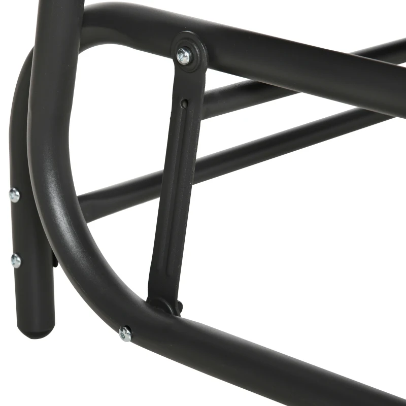 Outsunny Banco Baloiço de Vime de 2 Lugares Baloiço de Jardim com Balanço Ergonómico e Estrutura de Metal para Terraço Balcão Exterior Carga 220kg 70x120x84cm Marrom