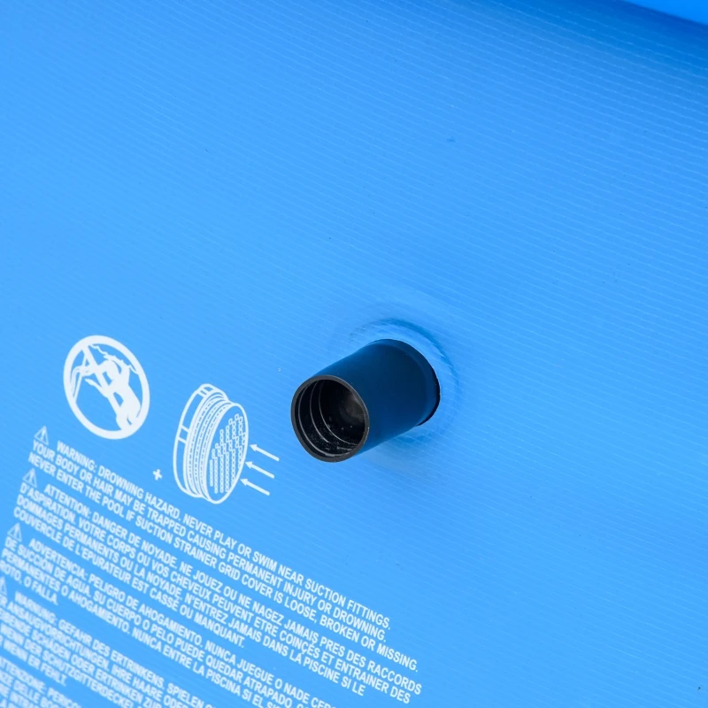 Outsunny Piscina Inflável Redonda 4.000 Litros Ø274x76cm para 3-4 Pessoas Piscina Insuflável Familiar Adultos e Crianças com Inflador de Mão para Jardim Pátio Exterior Azul