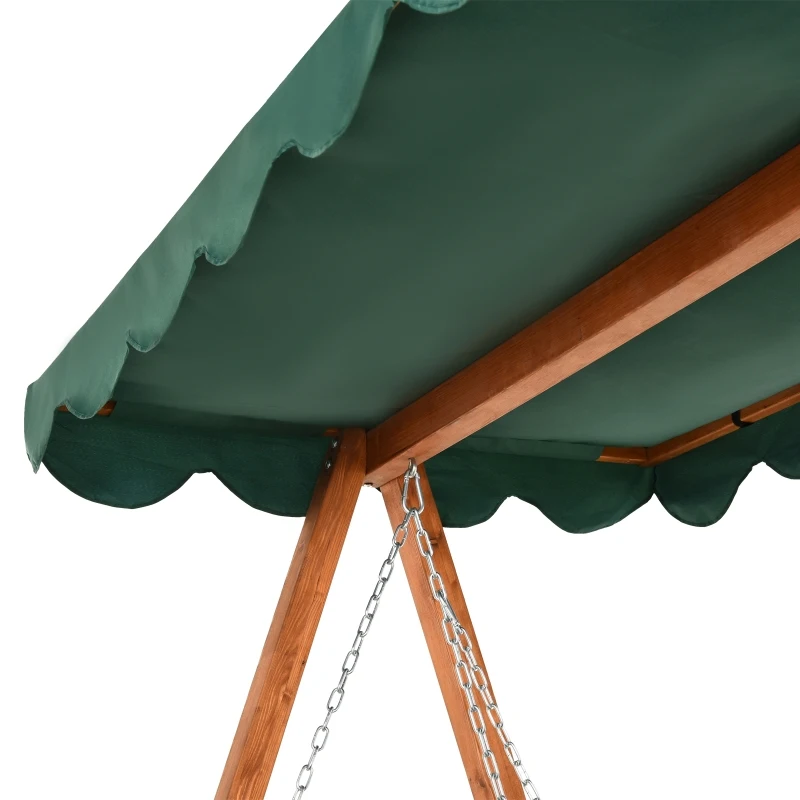 Outsunny leagan de gradina din lemn, 235x127x178 cm, verde