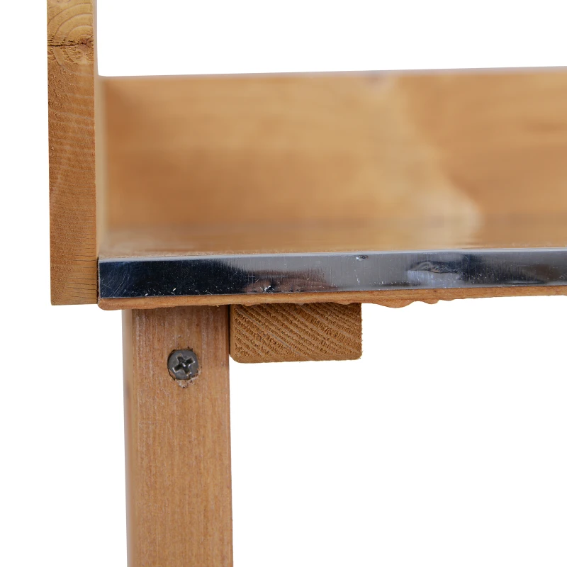 Planttafel met metalen werkblad tuiniertafel bloementafel tuin hout