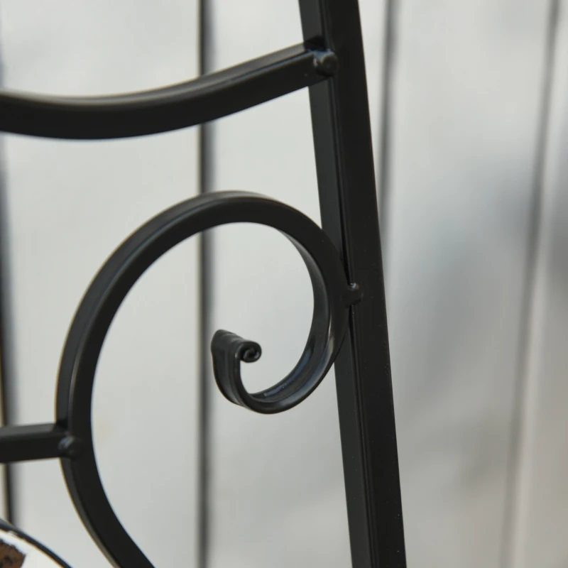 Zitgroep voor in de tuin 3-delige mozaïektafel + 2 opklapbare metalen stoelen