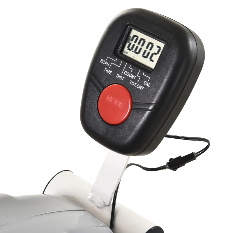 HOMCOM Hometrainer, mini-fiets, pedaaltrainer, trainingsfiets met LCD-display, 8-niveaus magnetische weerstand, staal, grijs, 40 x 62 x 38 cm