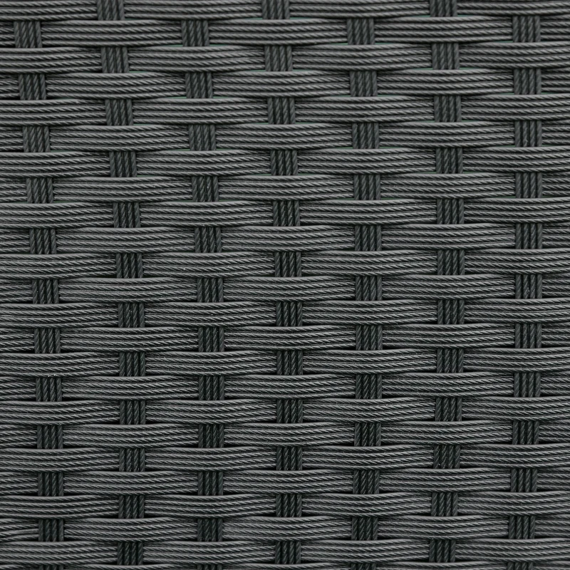 Outsunny driedelige set ligbed met verstelbare rugleuning ligbank tuin theetafel vlamvertragende bekleding metaal PE rotan polyester zwart + crèmewit 195 x 60 x 86 cm