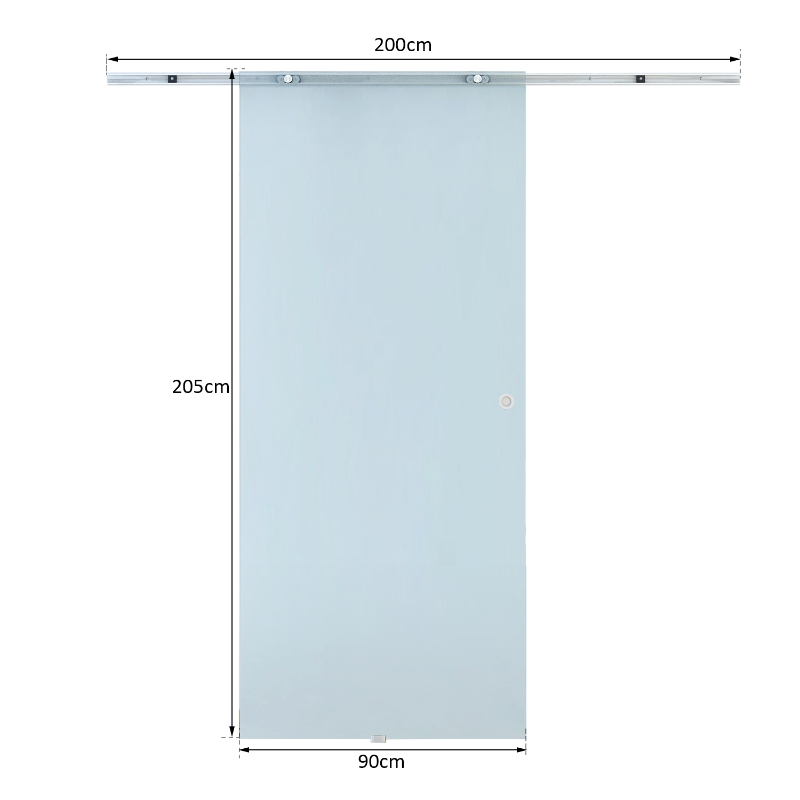 HOMCOM glazen schuifdeur schuifdeur glazen deur kantoor met zonder stroken 775/900/1025 x 2050 mm