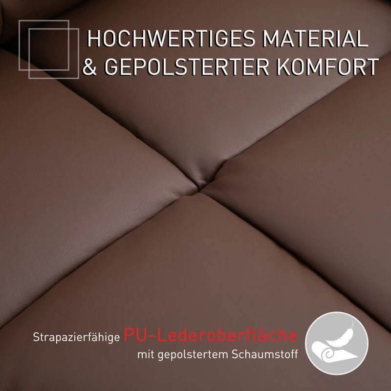 HOMCOM massagestoel tv-stoel relaxstoel met massagefunctie kunstleer hout metaal schuimstof bruin 94 x 99 x 99 cm