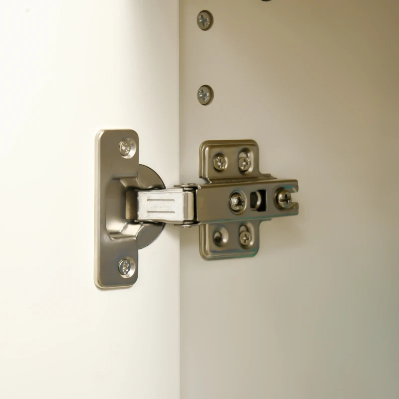 HOMCOM keukenwagen keukeneiland met werkblad zwenkwielen lade en verstelbare plank keukenkast rubber hout MDF wit + naturel 111,5 x 45-75 x 89 cm