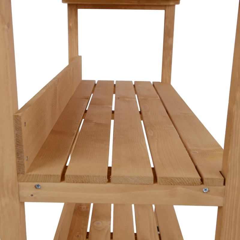 Planttafel met metalen werkblad tuiniertafel bloementafel tuin hout