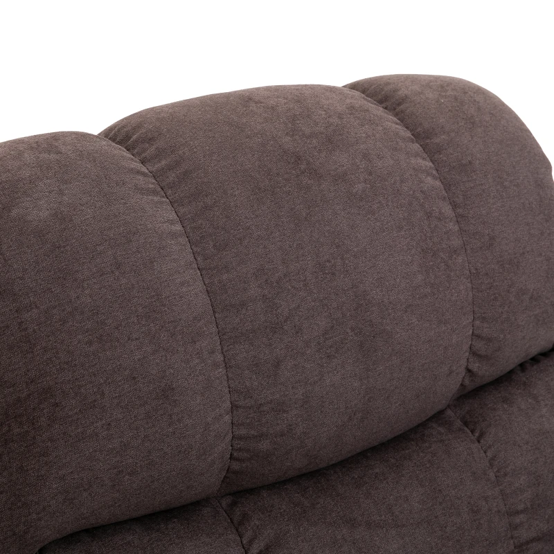HOMCOM massagestoel opstahulp relaxstoel met verwarmingsfunctie verstelbaar USB-afstandsbediening kort pluche bruin 83 x 95 x 105 cm(m-9)