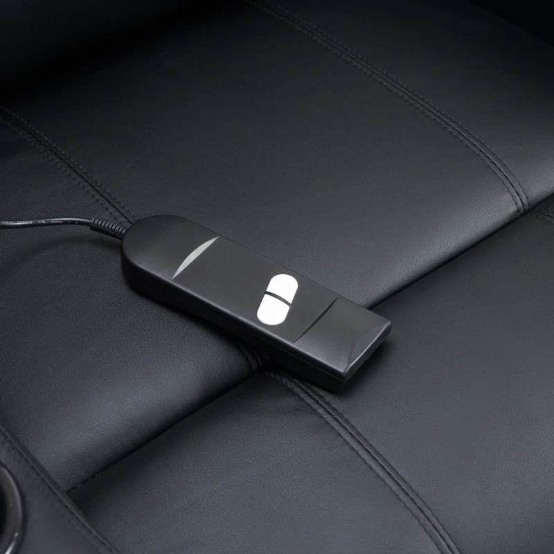 HOMCOM opstahulp tv-stoel met opbergtas TV stoel met opstahulp relaxstoel verstelbare hoek afstandsbediening kunstleer schuim metalen frame zwart 84 x 92 x 109 cm