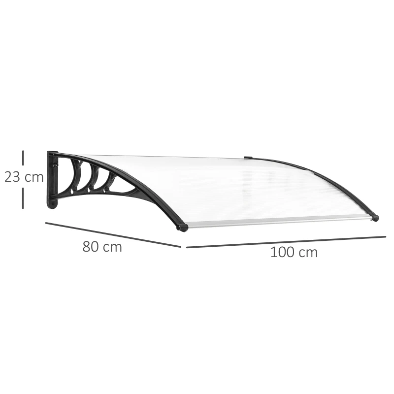 Outsunny Copertina 100×80 cm – Policarbonat Anti-UV pentru Usi si Ferestre(m-3)