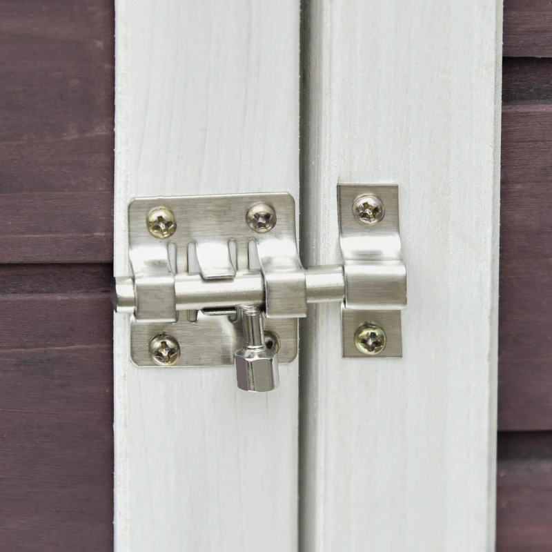 PawHut kippenhok met uitloop nestkast kippenhok pluimveestal met stang massief hout donkerrood 200 x 73,5 x 130 cm