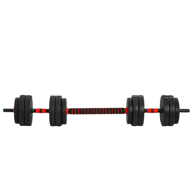 HOMCOM 2 in 1 dumbbell set 25 kg verstelbare dumbbell & barbell professionele dumbbell krachttraining en gewichtheffen voor fitness thuis