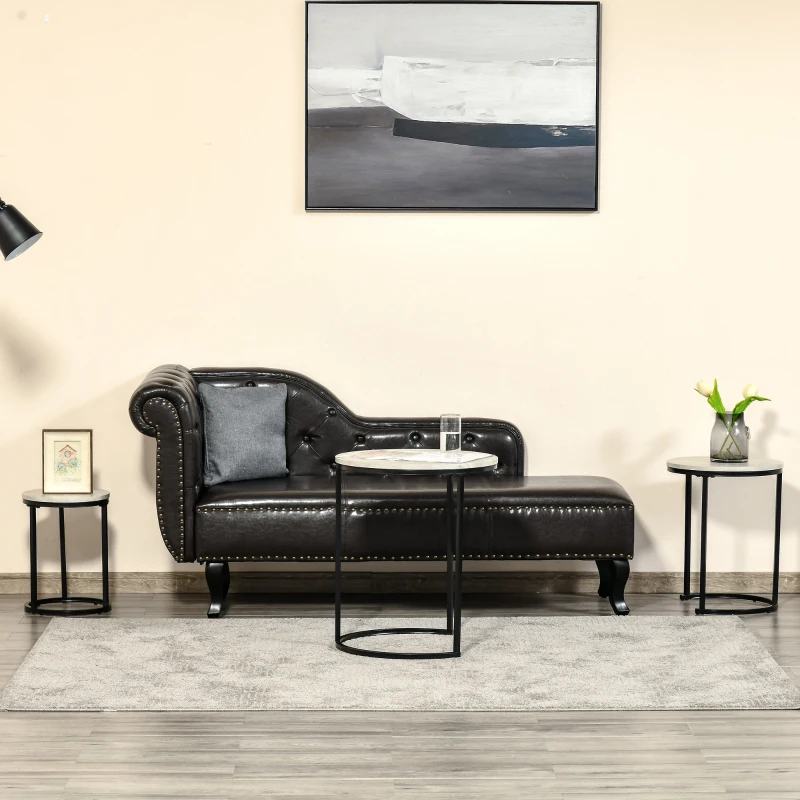 HOMCOM set van 3 bijzettafel nachtkastje decoratief salontafel deksel rieten tafel salontafel salontafel nestbaar opberger MDF metaal zwart + grijs + wit Ø51 x 60 cm / Ø40 x 50 cm / Ø30 x 40 cm