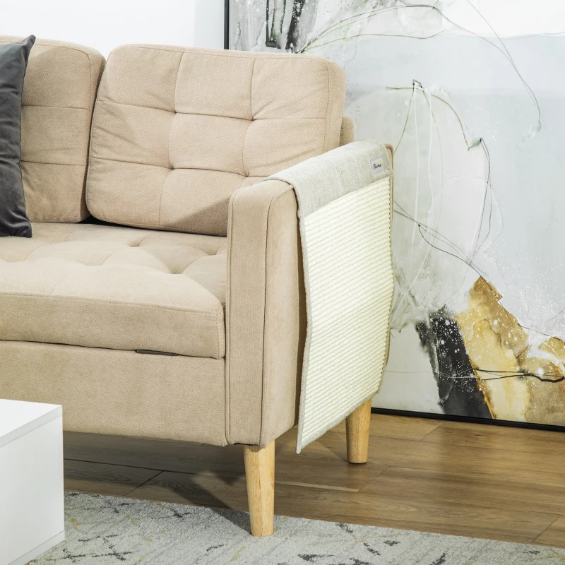 PawHut set van 2 kattenkrabmatten krasbescherming bank sisal krabtapijt voor kat fauteuil bank kattenkrabmat beige + grijs 130 x 45 x 0,3 cm