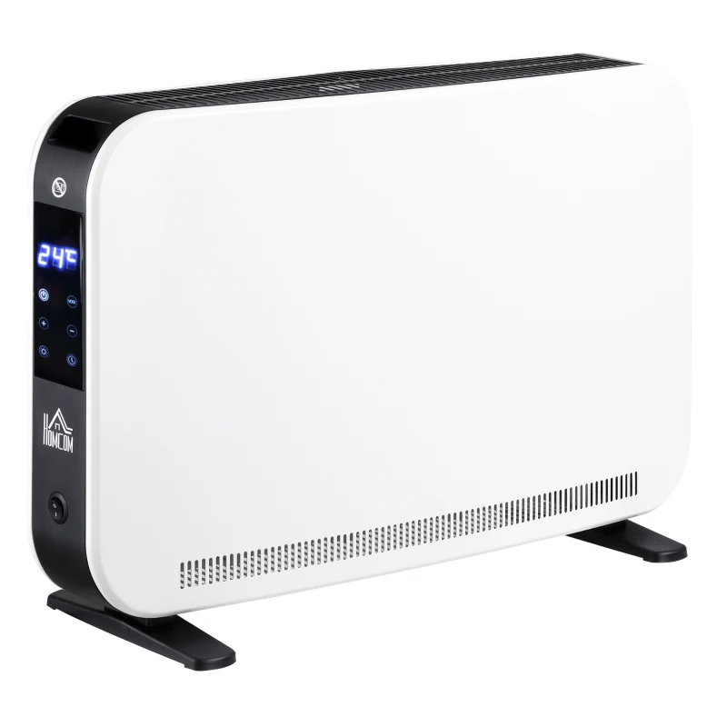 HOMCOM kachel luchtverhitter 2180 W elektrische kachel LED-licht met 3 niveaus warm 24-uurs timer kachel verwarming warmte staal kunststof wit 60 x 18.5 x 39.5 cm(m-12)
